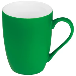 Kubek ceramiczny - gumowany 300 ml - zielony (8065509)