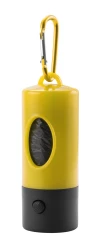 Zasobnik z woreczkami na psie odchody, lampka LED - żółty (V9634-08)