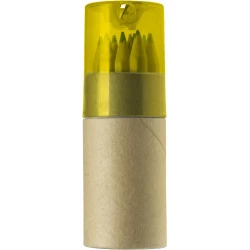 Zestaw kredek, temperówka - żółty (V6133/A-08)
