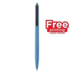 Długopis wykonany z wysokiej jakości połyskującego tworzywa - niebieski (V1629-11)