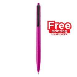 Długopis wykonany z wysokiej jakości połyskującego tworzywa - różowy (V1629-21)