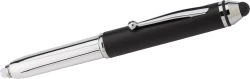 Długopis, touch pen, lampka LED, zatyczka - czarny (V1683-03)