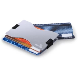 Etui na karty kredytowe, ochrona RFID - srebrny (V9854-32)