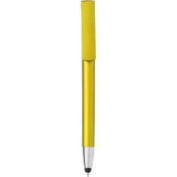 Długopis, touch pen, stojak na telefon - żółty (V1753-08)