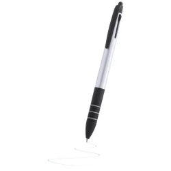 Długopis, touch pen, wielokolorowy wkład - srebrny (V1785-32)