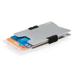 Minimalistyczny portfel, ochrona RFID - srebrny, czarny (P820.462)