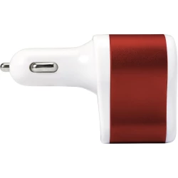 Ładowarka samochodowa USB, zapalniczka samochodowa - czerwony (V3783-05)