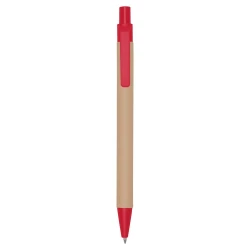 Długopis z kartonu z recyklingu - czerwony (V1470-05)