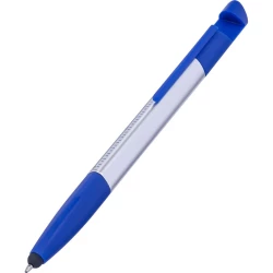 Długopis wielofunkcyjny 6 w 1, touch pen, stojak na telefon, czyścik, linijka, śrubokręt - niebieski (V1920-11)