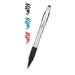 Długopis, touch pen, wielokolorowy wkład - srebrny (V1935-32)