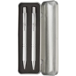 Zestaw piśmienny, długopis i ołówek mechaniczny - srebrny (V1956-32)