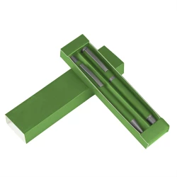 Zestaw piśmienny, długopis i pióro kulkowe - zielony (V1957-06)