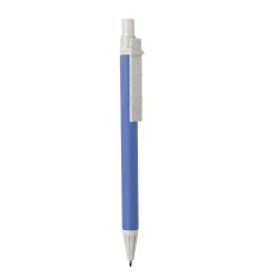 Długopis z kartonu z recyklingu, elementy ze słomy pszenicznej - niebieski (V1978-11)