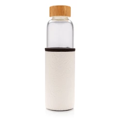 Szklana butelka sportowa 550 ml w pokrowcu - biały (P436.293)