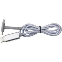 Kabel do ładowania i synchronizacji, stojak na telefon - srebrny (V0130-32)