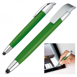 Długopis plastikowy touch pen DAVOS - zielony (329009)