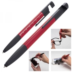 Długopis plastikowy z linijką DAAN - czerwony (064205)