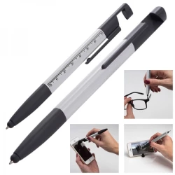 Długopis plastikowy z linijką DAAN - szary (064207)