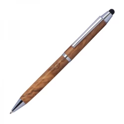 Długopis drewniany touch pen ERFURT - beżowy (149713)