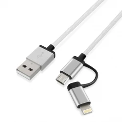 Aluminiowy 1m kabel do transferu danych - srebrny (EG 009597)