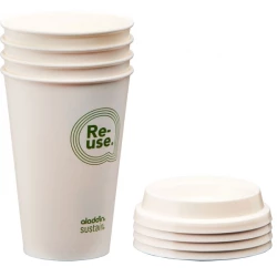 KUBEK ALADDIN RE-USE CUP & LID 0,35 L (4-PAK) - biały (1009424001)
