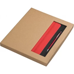 Zestaw notebook i długopis SORGUN - czerwony (287405)