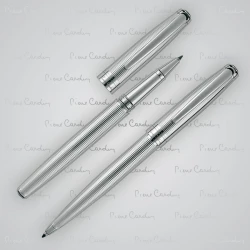 Zestaw piśmienny długopis i pióro kulkowe LAURENCE Pierre Cardin - szary (B0400300IP307)