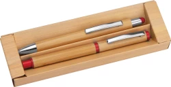 Bambusowy zestaw piśmienny - czerwony (1255805)