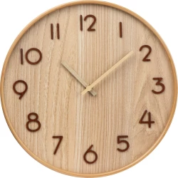 Zegar ścienny z drewna - beżowy (4259113)
