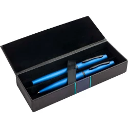 Zestaw piśmienny - długopis i pióro kulkowe - niebieski (IP33037804)