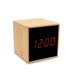 Bambusowy zegar na biurko z alarmem - drewno (V0193-17)