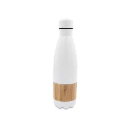 Butelka termiczna 500 ml z bambusowym elementem - biały (V4855-02)
