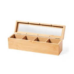Bambusowe pudełko na herbatę - jasnobrązowy (V8220-18)