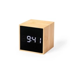 Bambusowy zegar na biurko, budzik - jasnobrązowy (V8310-18)