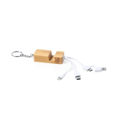 Kabel do ładowania, stojak na telefon, brelok do kluczy - brązowy (V8338-16)
