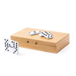 Gra domino w bambusowym pudełku - jasnobrązowy (V8370-18)