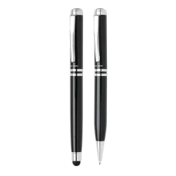 Zestaw piśmienny Swiss Peak, długopis i pióro kulkowe touch pen - czarny (V9361-03)