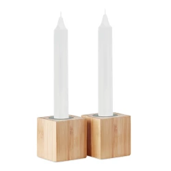 Stojak bambusowy z 2 świecami - PYRAMIDE (MO6320-40)
