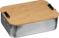 Lunchbox ze stali nierdzewnej z bambusową pokrywką - szary (8256207)