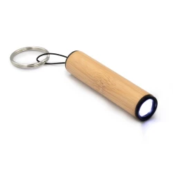 Bambusowy brelok do kluczy, lampka 1 LED - drewno (V7233-17)