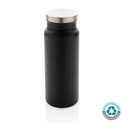 Próżniowa butelka sportowa 600 ml, stal nierdzewna z recyklingu - black, black (P433.021)