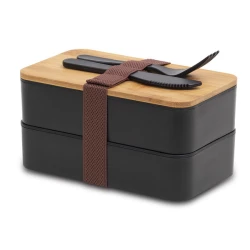 Machico lunch box podwójny, czarny (R08439.02)