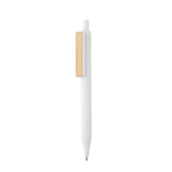 Długopis z bambusowym klipem, RABS - biały (P611.083)