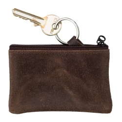 Skórzane etui na klucze, portmonetka, brelok do kluczy - brązowy (V0041-16)