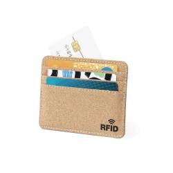 Korkowe etui na karty kredytowe, ochrona RFID - neutralny (V1106-00)