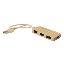 Bambusowy hub USB i USB typu C B'RIGHT - drewno (V7283-17)