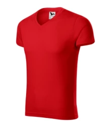 Slim Fit V-neck koszulka męska czerwony M (1460714)