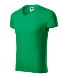 Slim Fit V-neck koszulka męska zieleń trawy M (1461614)