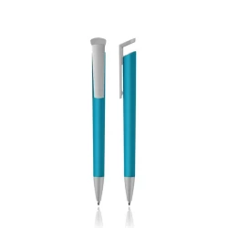 Długopis plastikowy z szarymi detalami - Tourquise Blue (IP13146063)