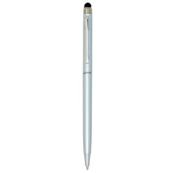 Plastikowy długopis z touchpenem - Srebrny (IP13140390)